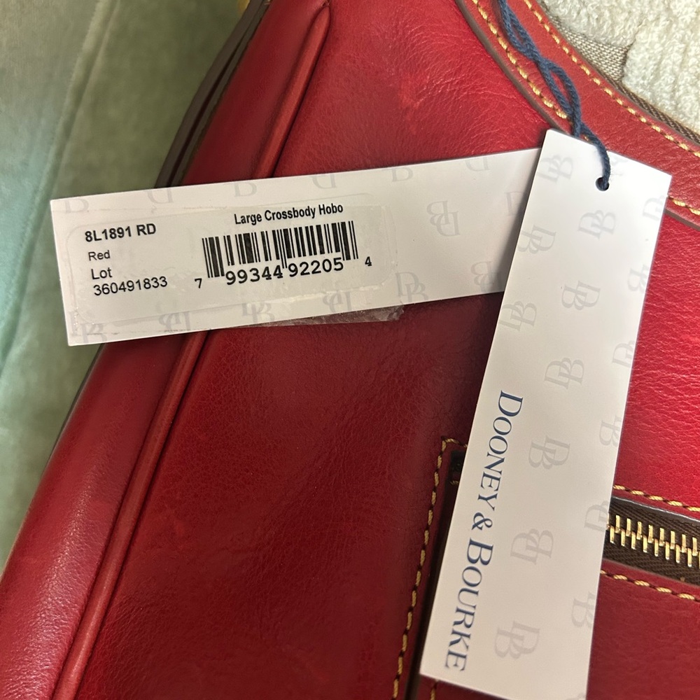 Dooney & Bourke Nwt Red Hobo Cross Body Bag. - Picture 13 of 13